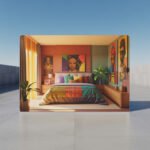 Elegant Bedroom Earth Tones Canvas Frame | Warm Interior Design | African Luxury Wall Print