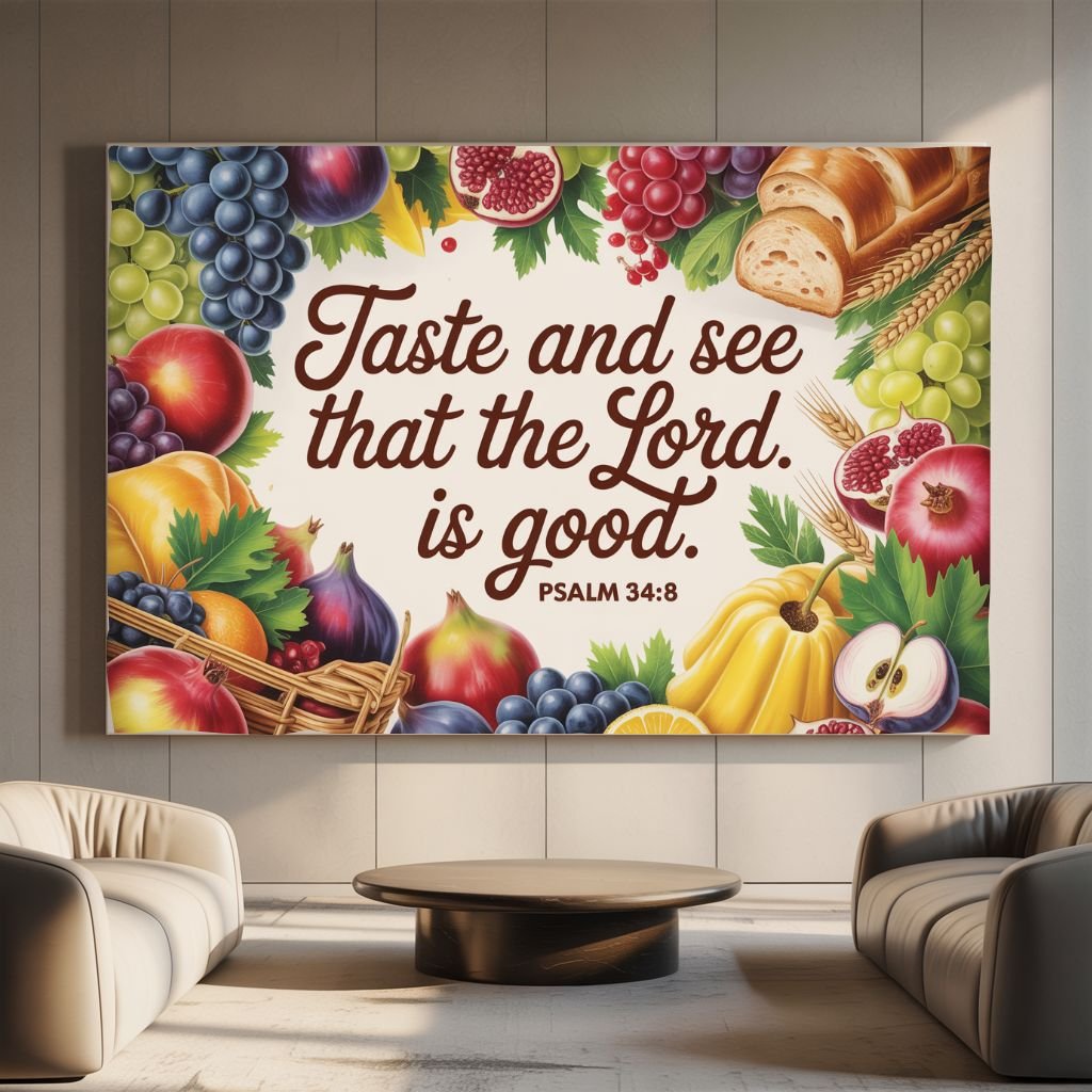 Psalm 34:8 Taste and See Canvas Art | Lord is Good Scripture Frame | Food Blessing Print - Image 3