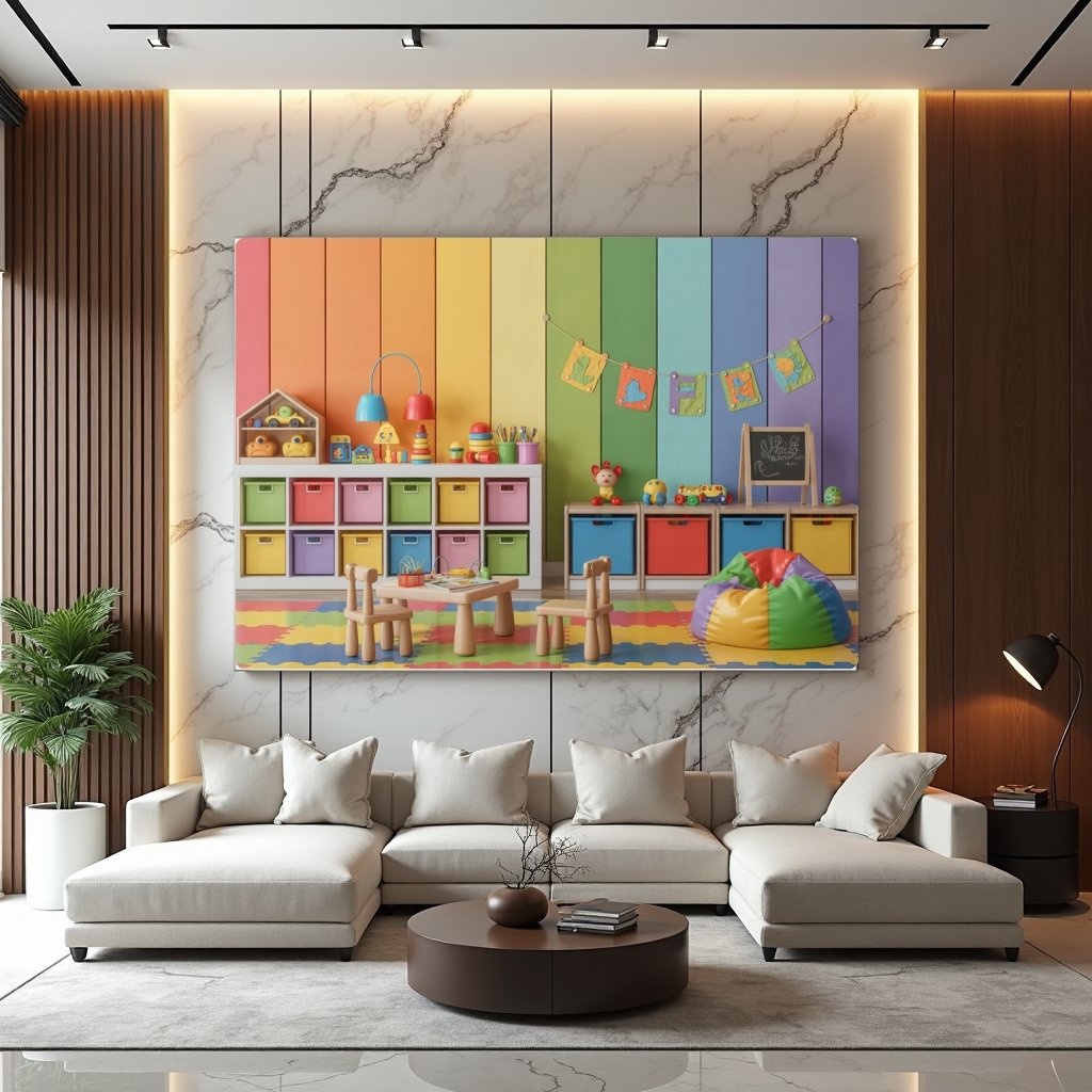 Kids Playroom Colorful Canvas Art | Children Activity Room Frame | Fun Interior Wall Print - Image 3