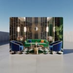 Art Deco Living Room Canvas Frame | 1920s Glamour Interior | Gold Black Wall Print