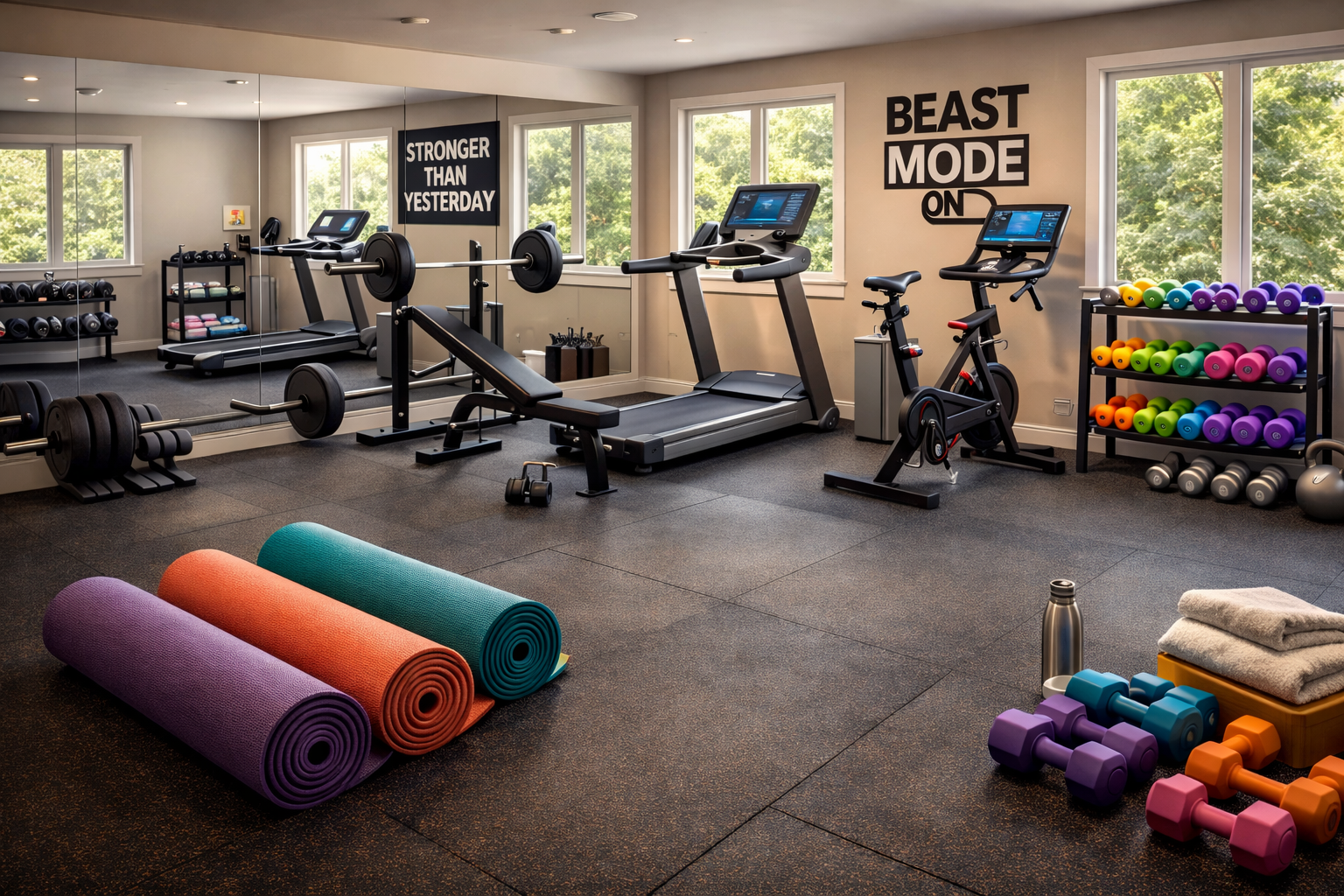 Home Gym Fitness Canvas Frame | Modern Exercise Room | Motivational Workout Wall Print - Image 4