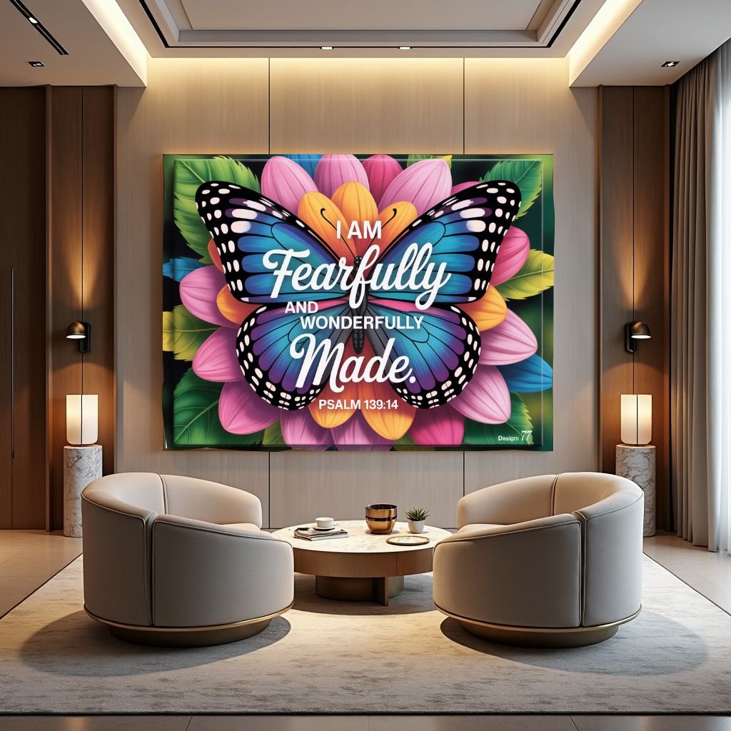 Psalm 139:14 Fearfully Wonderfully Canvas Art | Wonderfully Made Frame | Identity Scripture - Image 2