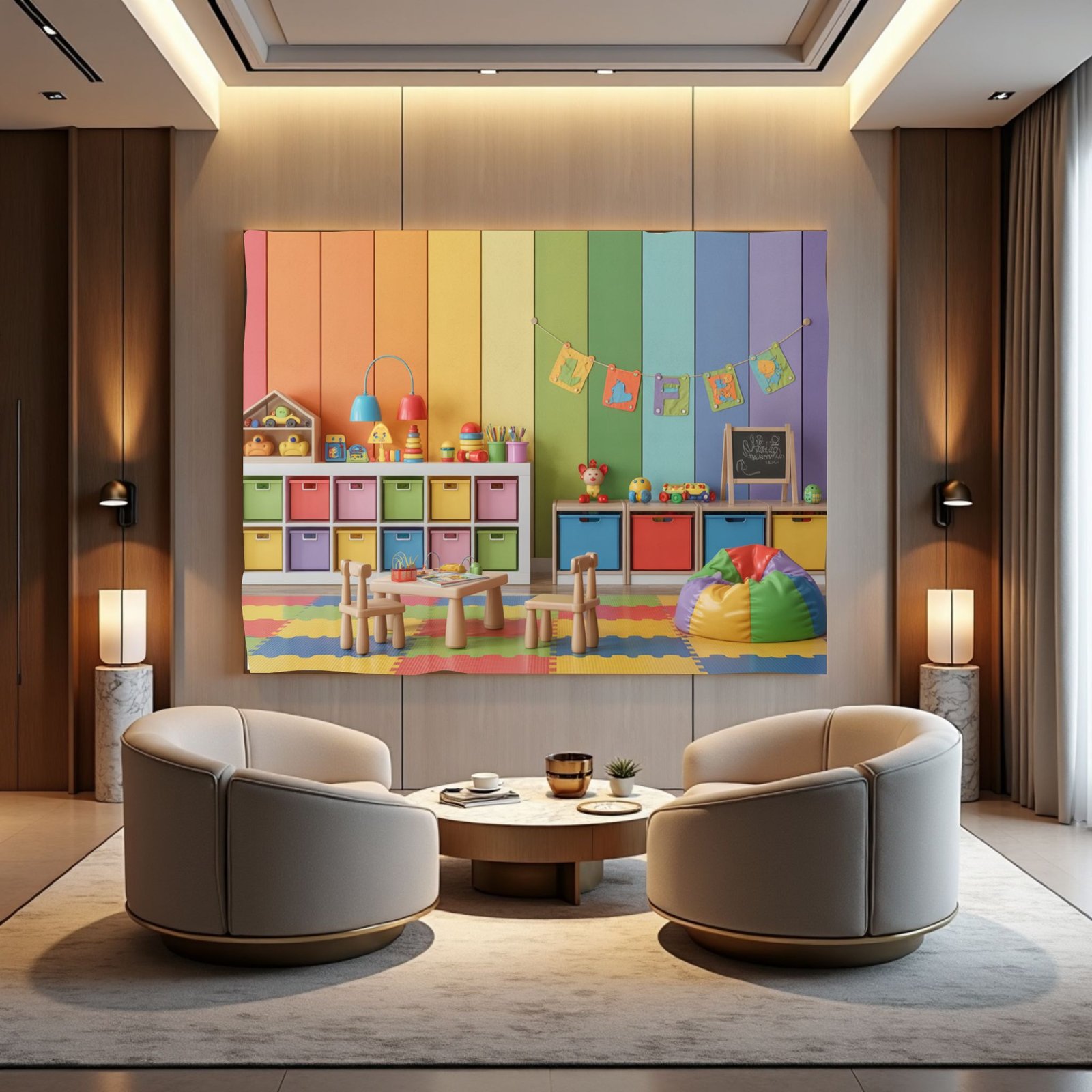 Kids Playroom Colorful Canvas Art | Children Activity Room Frame | Fun Interior Wall Print - Image 2