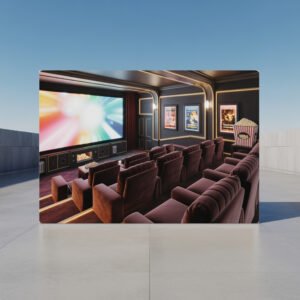 Home Theater Cinema Canvas Art | Luxury Entertainment Frame | Movie Room Wall Print