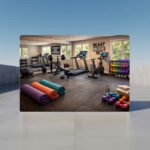 Home Gym Fitness Canvas Frame | Modern Exercise Room | Motivational Workout Wall Print