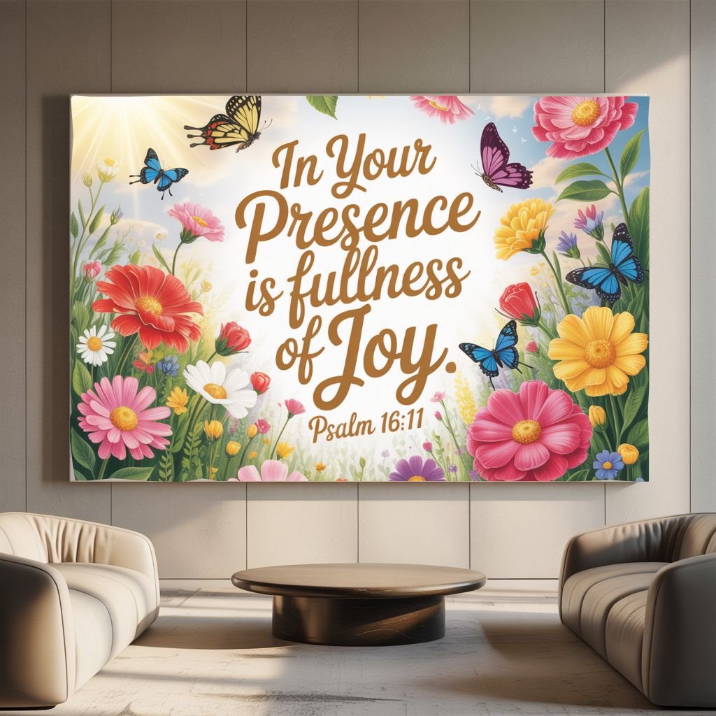 Psalm 16:11 Joy Canvas Art | Fullness of Joy Scripture Frame | Path of Life Bible Print - Image 3