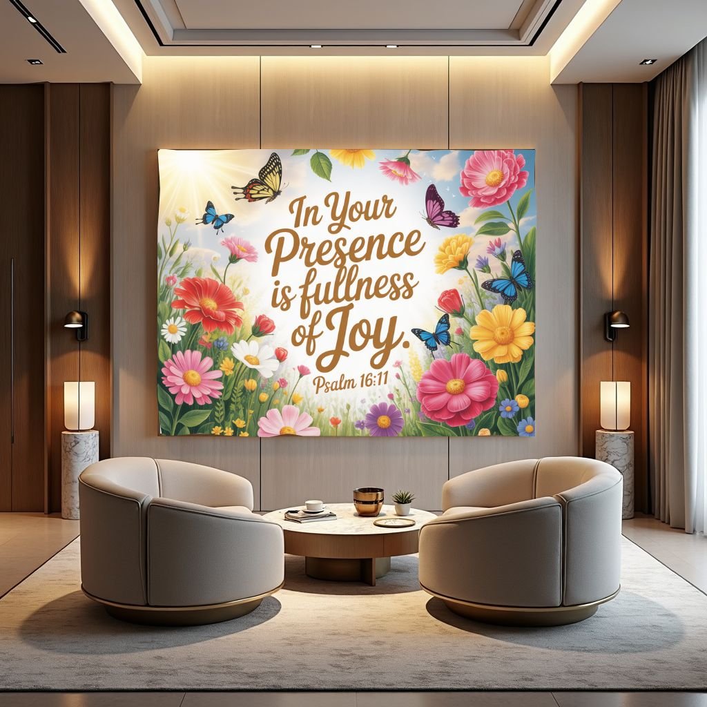 Psalm 16:11 Joy Canvas Art | Fullness of Joy Scripture Frame | Path of Life Bible Print