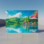 Infinity Pool Luxury Canvas Frame | Turquoise Water Tropical View | Modern Pool Photo Print